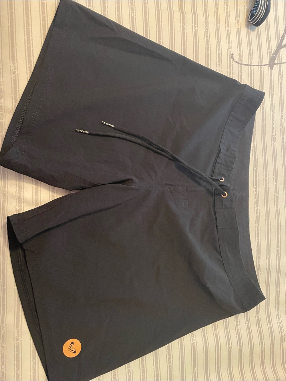 Roxy Black Women's Hybrid Shorts with Orange Logo Dot